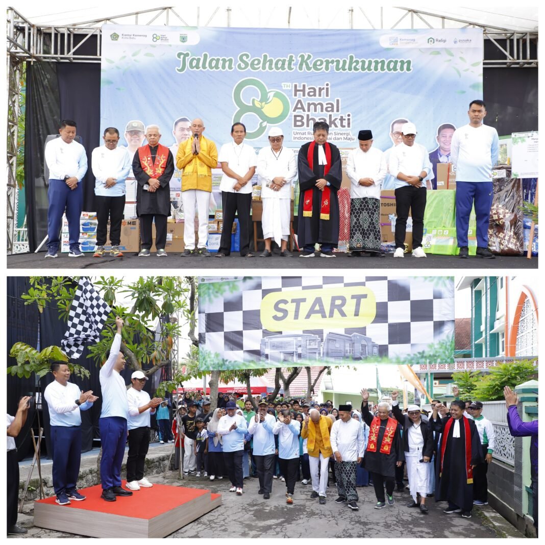 Wali Kota Batu Deklarasikan Kerukunan dan Jalan Sehat Tandai HAB Kemenag ke-80 di Kota Batu