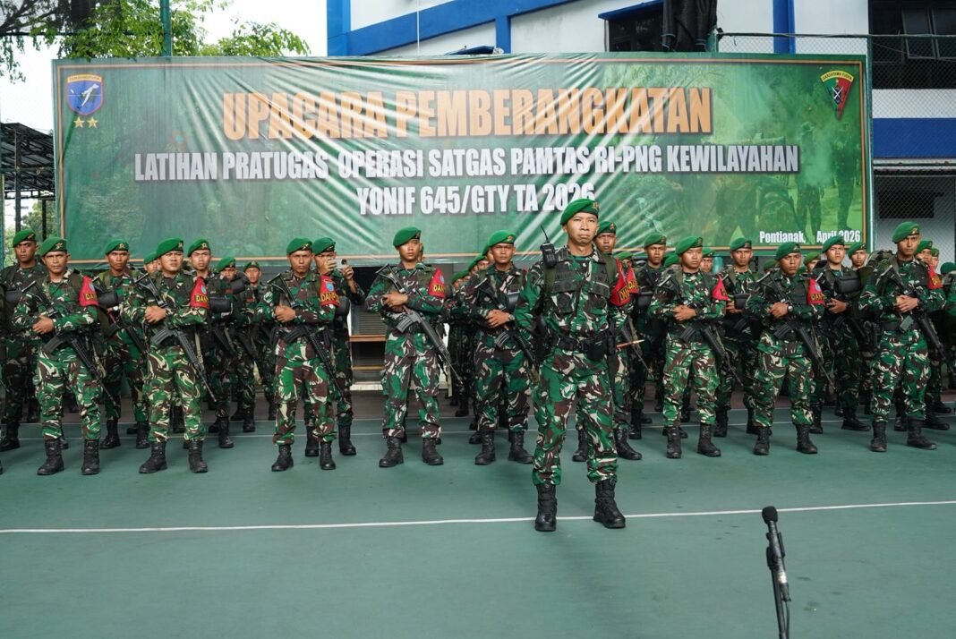 Pangdam XII/Tpr Lepas Satgas Yonif 645/Gty untuk Latihan Pratugas Operasi