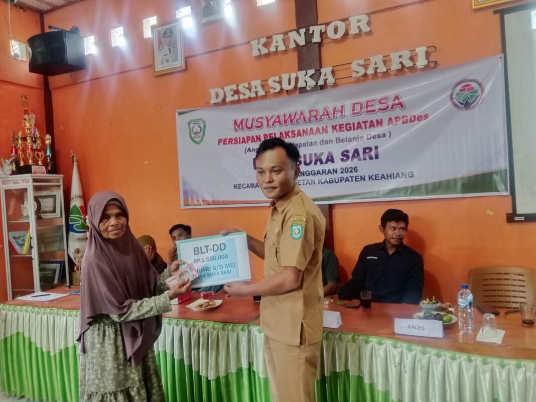 Pemdes Desa Suka sari Laksanakan Pembagian BLT DD Tahap 1 Tahun Anggaran 2026 Pemdes Desa Suka sari Laksanakan Pembagian BLT DD Tahap 1 Tahun Anggaran 2026