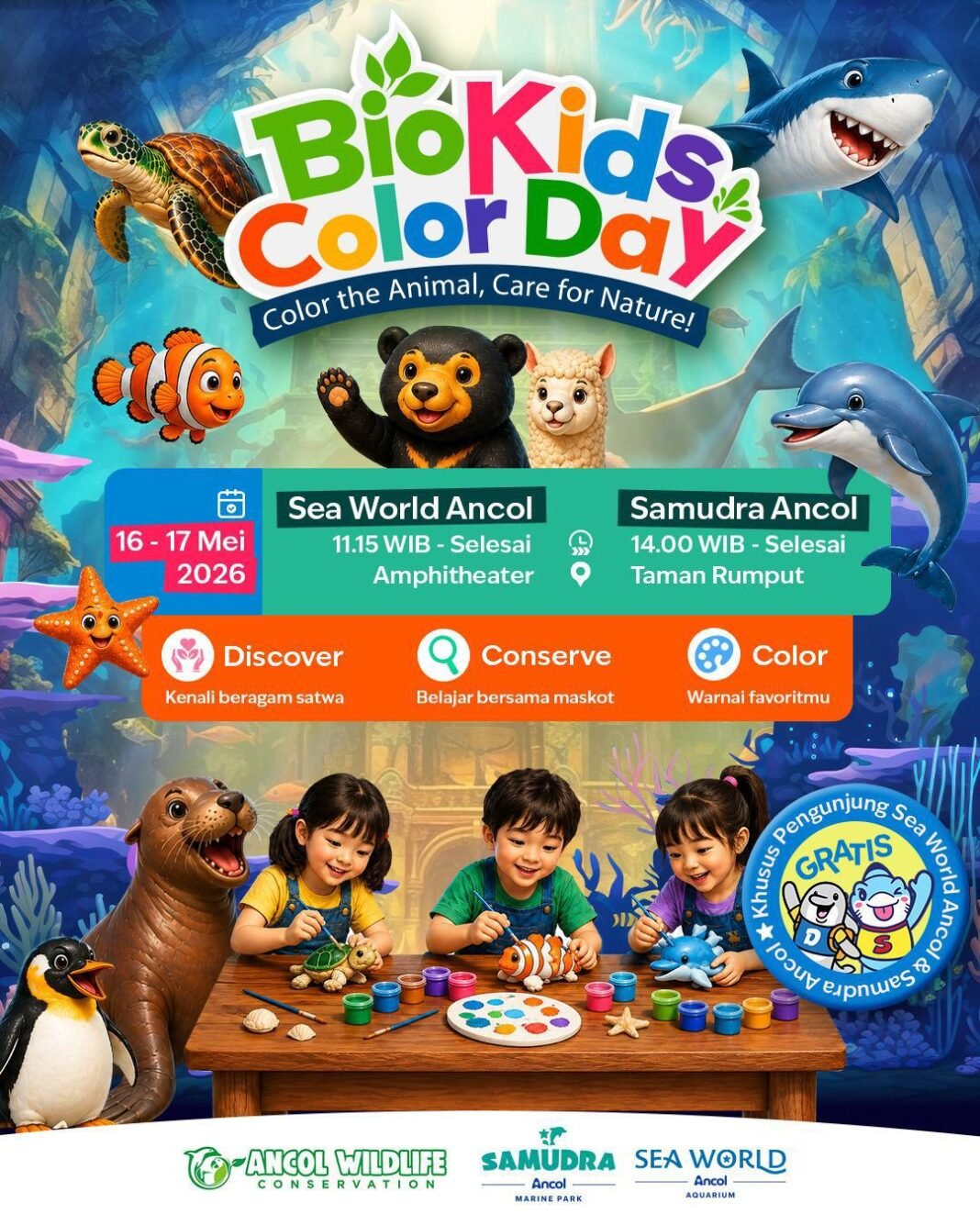 BioKids Color Day, Cara Seru Anak-anak Belajar Mencintai Satwa di Ancol BioKids Color Day, Cara Seru Anak-anak Belajar Mencintai Satwa di Ancol