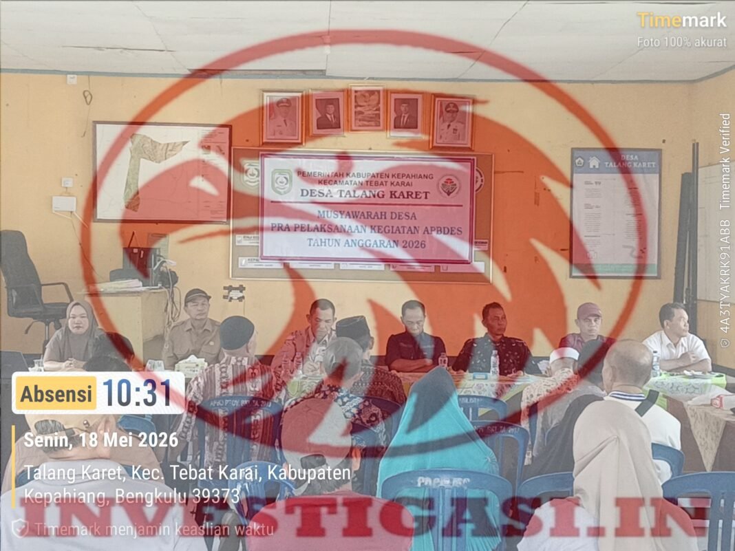 Pemdes Desa Talang Karet,Gelar Musyawarah Pra Pelaksana Kegiatan TA 2026 Pemdes Desa Talang Karet,Gelar Musyawarah Pra Pelaksana Kegiatan TA 2026