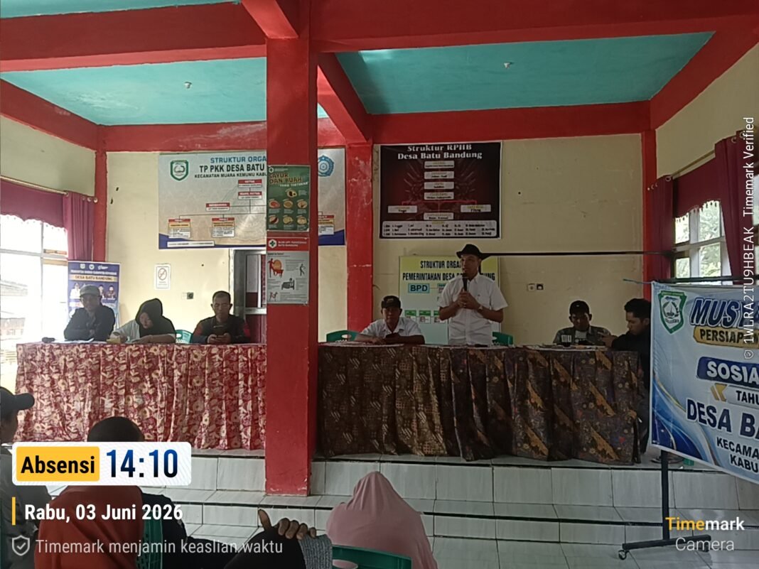 Pemdes Batu Bandung Gelar Musdes Persiapan Pelaksanaan APBDes Tahun Anggaran 2026 Pemdes Batu Bandung Gelar Musdes Persiapan Pelaksanaan APBDes Tahun Anggaran 2026
