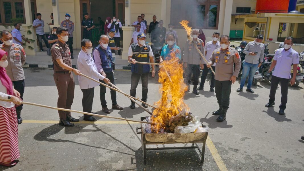 Polres Langsa Musnahkan 3,09 Kg Sabu dan 13,74 Kg Ganja, 38.461 Jiwa Diklaim Terselamatkan Polres Langsa Musnahkan 3,09 Kg Sabu dan 13,74 Kg Ganja, 38.461 Jiwa Diklaim Terselamatkan