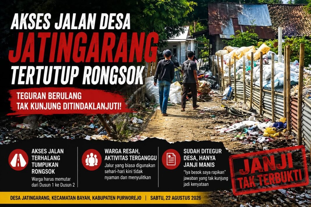 Teguran Desa Tak Digubris, Jalan Warga Disandera Tumpukan Rongsok Teguran Desa Tak Digubris, Jalan Warga Disandera Tumpukan Rongsok
