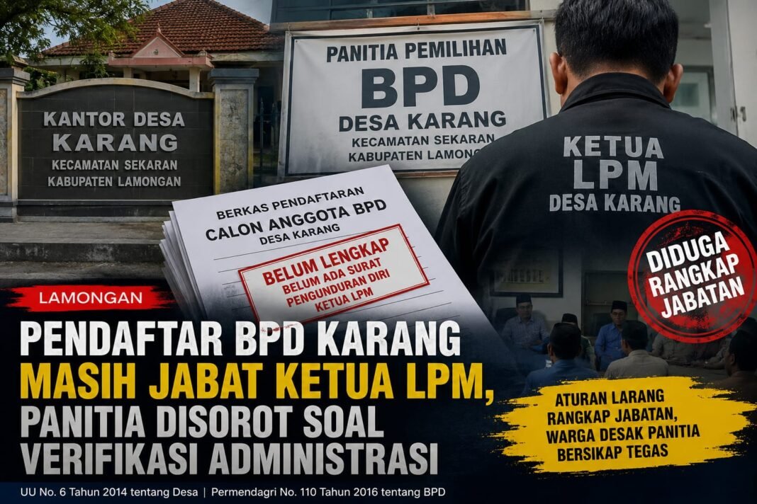 Rangkap Jabatan Jadi Sorotan, Pendaftaran Calon BPD Desa Karang Tuai Pertanyaan Rangkap Jabatan Jadi Sorotan, Pendaftaran Calon BPD Desa Karang Tuai Pertanyaan