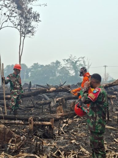 Koramil 1204-02/Sekayam Padamkan 10 Titik Kebakaran Lahan di Desa Sungai Tekam Koramil 1204-02/Sekayam Padamkan 10 Titik Kebakaran Lahan di Desa Sungai Tekam