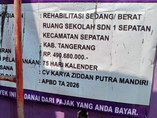 Proyek pembangunan SD Negeri 1 Sepatan, Tangerang sumber dari APBD Kabupaten Tangerang Tahun Anggaran 2026, Proyek pembangunan SD Negeri 1 Sepatan, Tangerang sumber dari APBD Kabupaten Tangerang Tahun Anggaran 2026,