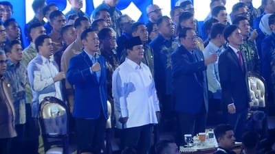 Presiden Prabowo dan Wakil Presiden Gibran wmenghadiri puncak perayaan HUT Ke-25 Partai Demokrat Presiden Prabowo dan Wakil Presiden Gibran wmenghadiri puncak perayaan HUT Ke-25 Partai Demokrat