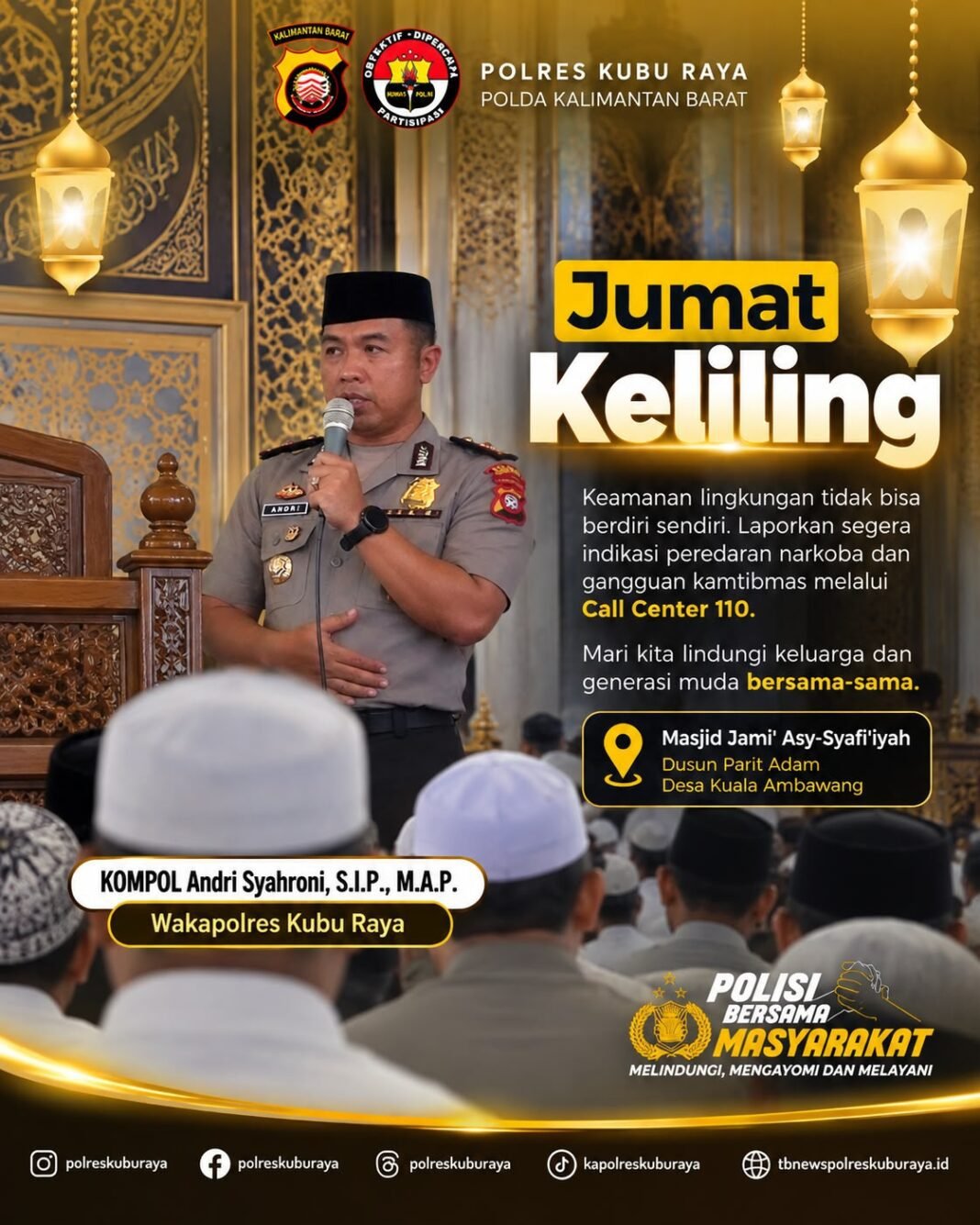 Ingatkan Bahaya Judi Online dan Narkoba, Wakapolres Kubu Raya Sapa Jemaah Masjid Ingatkan Bahaya Judi Online dan Narkoba, Wakapolres Kubu Raya Sapa Jemaah Masjid