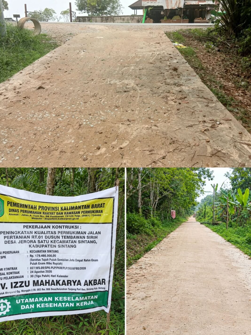 *Rabat Beton Jalan Pertanian Sintang Mulai Rusak, Pengawasan dan Kualitas Pekerjaan Jadi Sorotan *Rabat Beton Jalan Pertanian Sintang Mulai Rusak, Pengawasan dan Kualitas Pekerjaan Jadi Sorotan